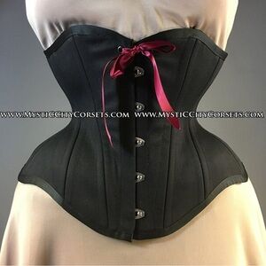 Mcc35 s  black cotton 34” mystic city corsets
